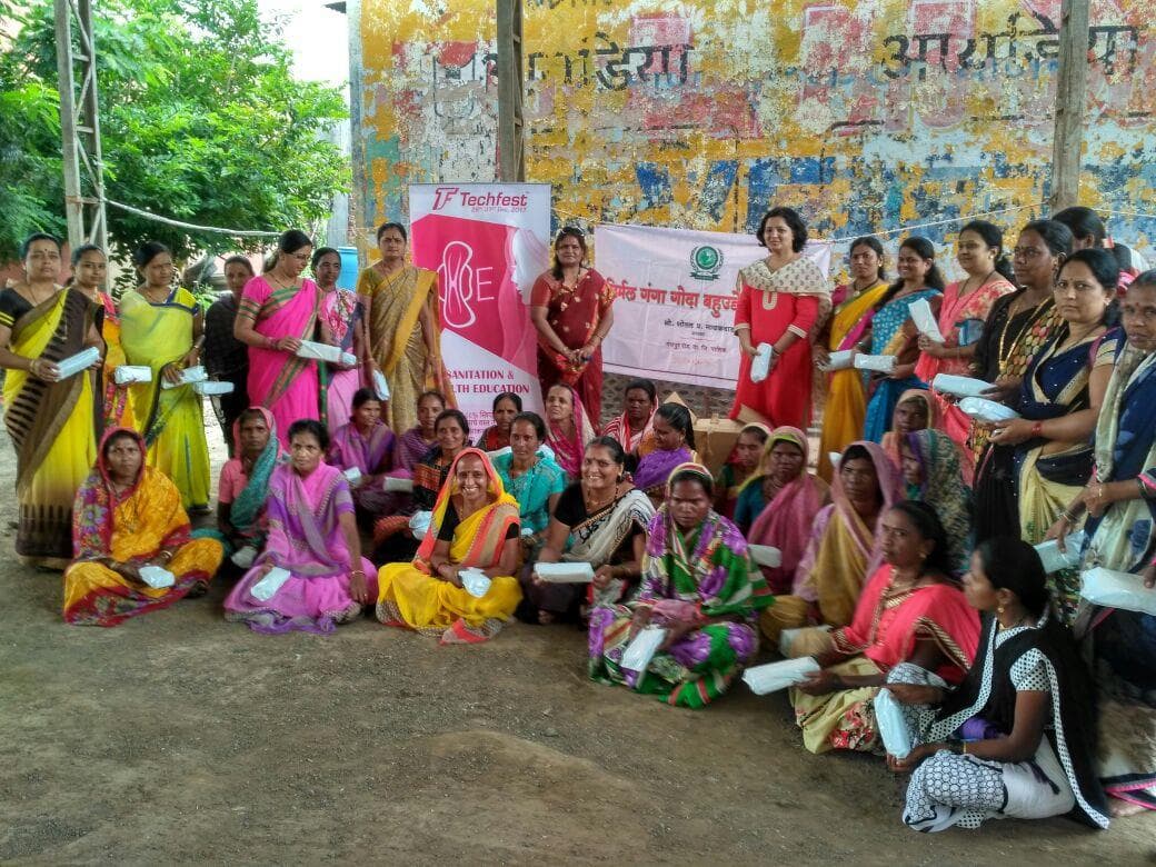 Girls and women taking part in a menstrual hygiene awareness session