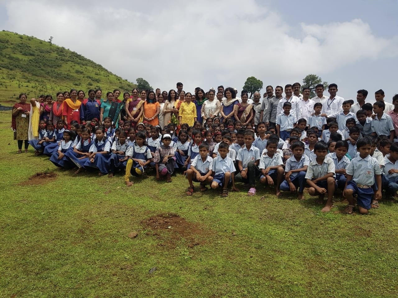 Community water-management work in a rural Nashik landscape