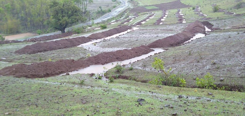 Deep continuous contour trenches in DivyachaPada Village